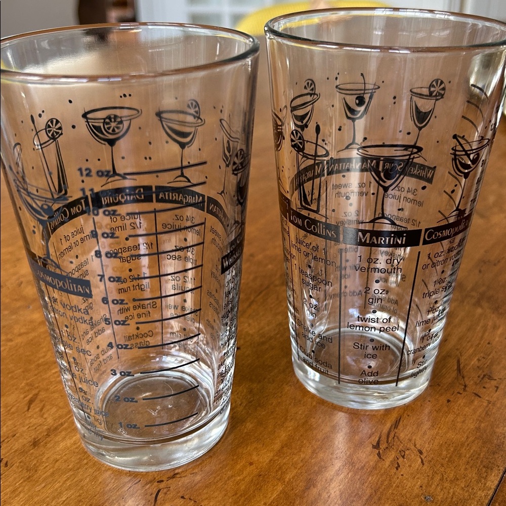 MCM Cocktail Recipe Glasses, Set of 2